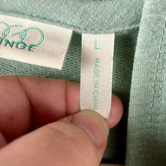 Logo‎ Lori Goldstein Lounge Open Cardigan Women Large Green Long Sleeve Pocket - Picture 8 of 8